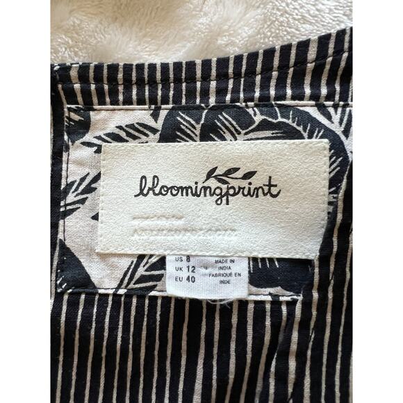 ANTHROPOLOGIE Bloomingprint Dress Size 8 Adrienne Flounced Midi Floral Pockets - Picture 10 of 16